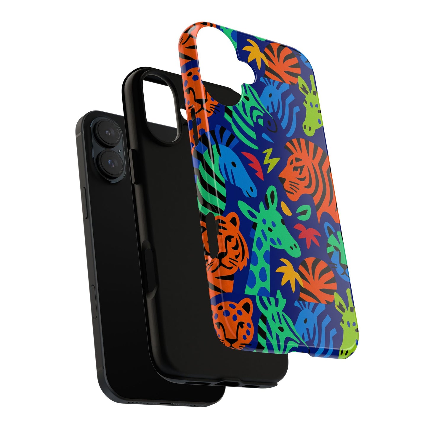 vibrant animal print 3d wrap protective phone case stylish accessory for men and women compatible with iphone 13, 14, 15 & 16 – all models including pro, pro max & plus