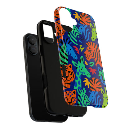 Vibrant Animal Print 3D Wrap Protective Phone Case Stylish Accessory for Men and Women Compatible with iPhone 13, 14, 15 & 16 – All Models Including Pro, Pro Max & Plus