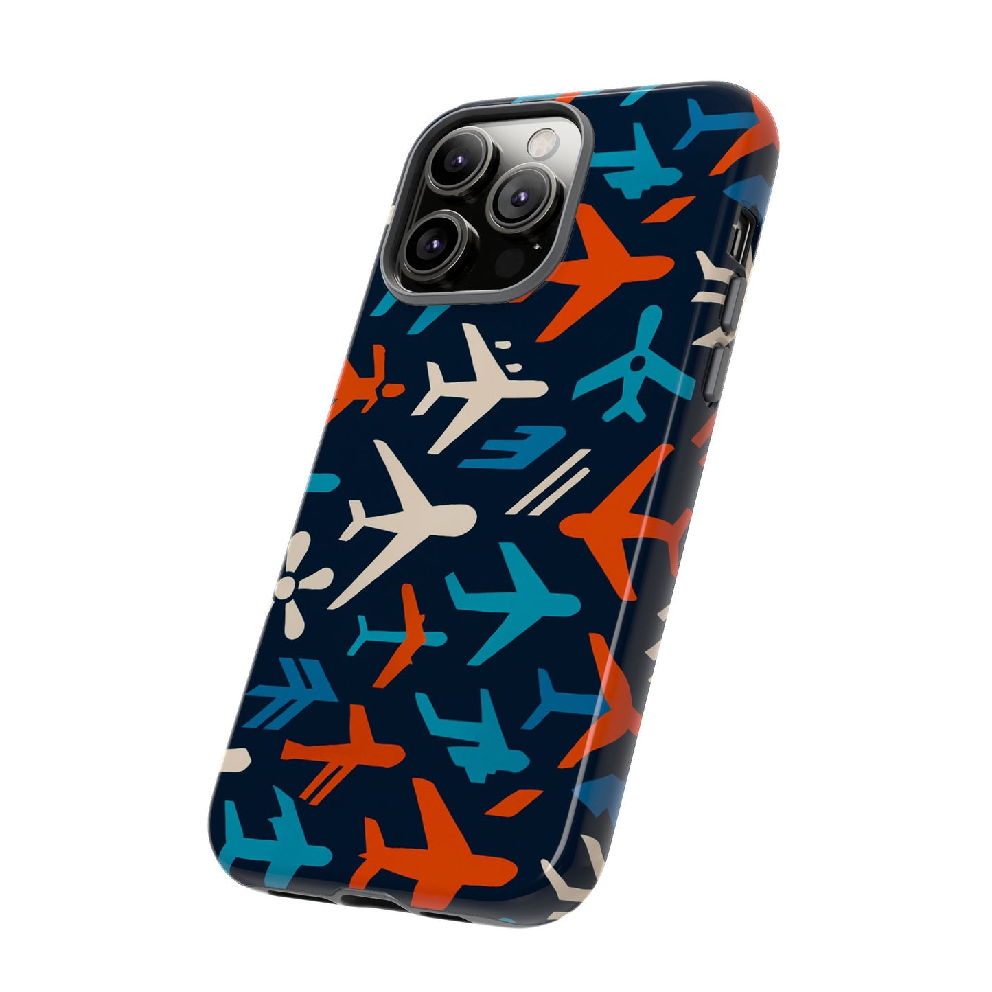 vibrant aviation themed protective phone case with 3d wrap design – unique style and durable protection – compatible with iphone 13, 14, 15 & 16 – all models including pro, pro max & plus