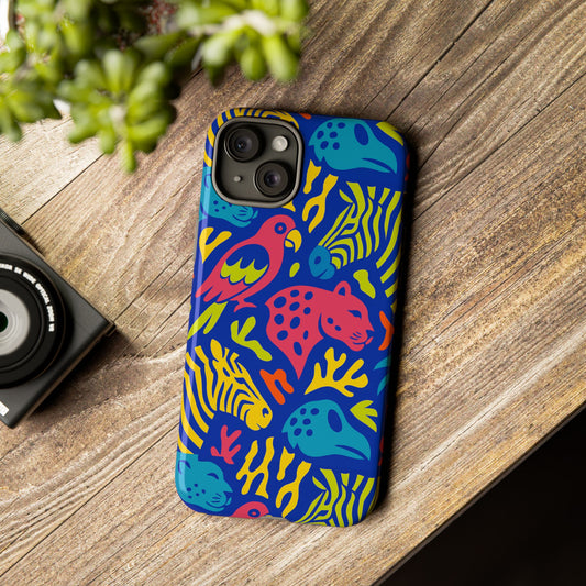 Vibrant Animal Print Protective Phone Case for Stylish Protection with Multicolour Design – Compatible with iPhone 13, 14, 15 & 16 – All Models Including Pro, Pro Max & Plus
