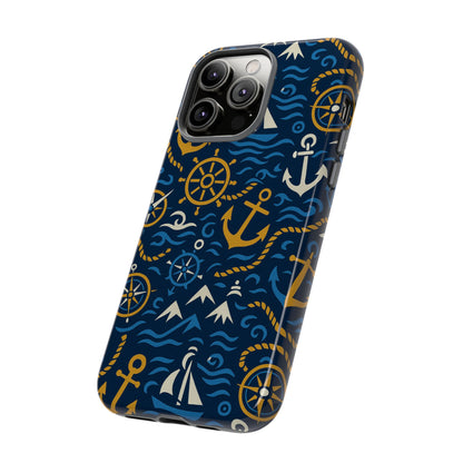 Vibrant Nautical Blue Phone Case with 3D Anchor Design for Stylish Protection Compatible with iPhone 13, 14, 15 & 16 – all models including Pro, Pro Max & Plus