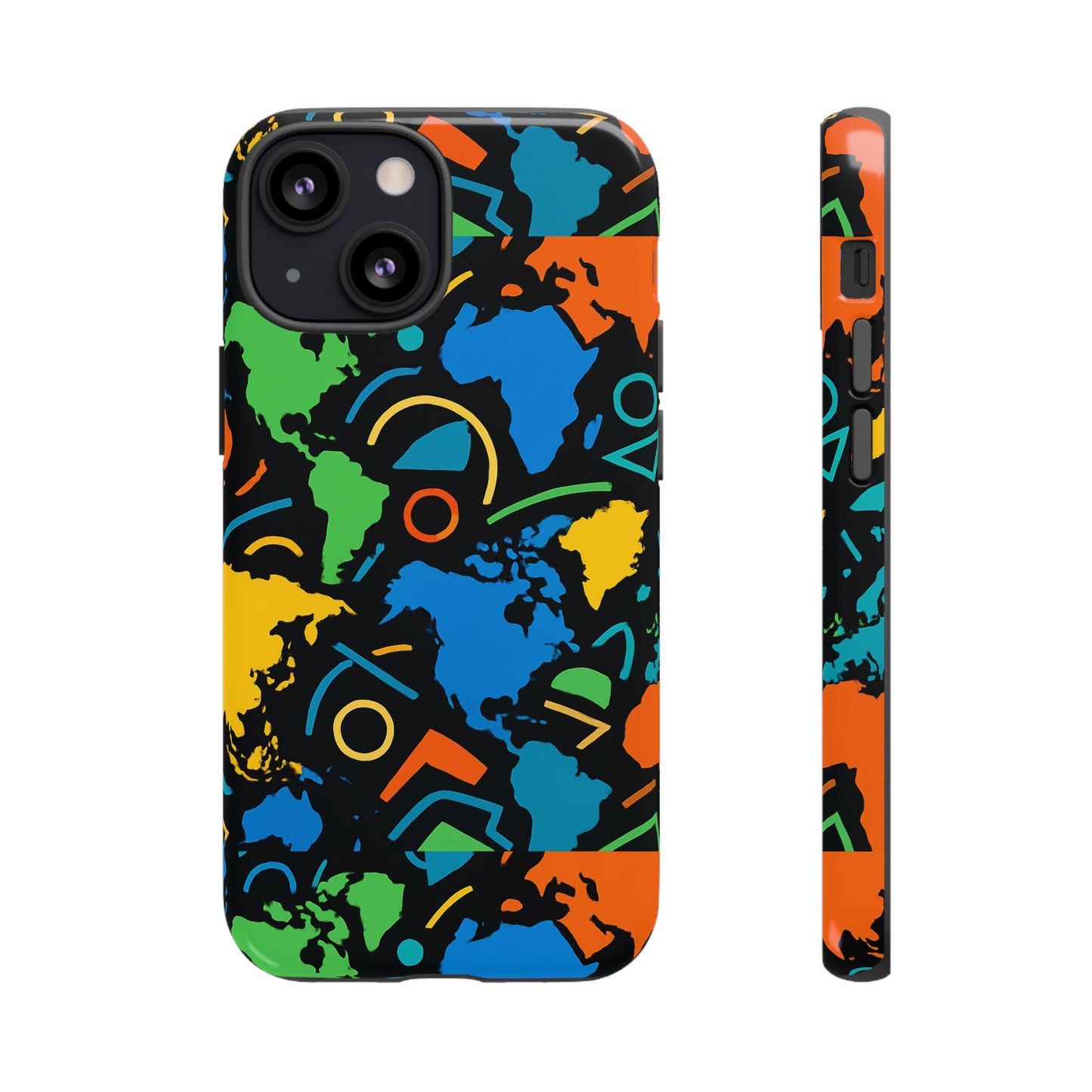 multicolour 3d geometric phone case for stylish protection and individuality compatible with iphone 13, 14, 15 & 16 – all models including pro, pro max & plus