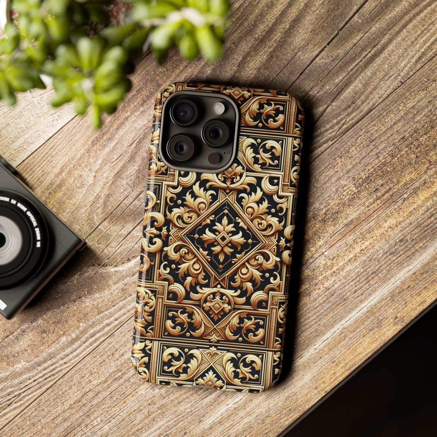 pattern image 3 vibrant shockproof phone case for anime and comic fans, ornate baroque design, stylish protection, compatible with iphone 13, 14, 15 & 16 – all models including pro, pro max & plus