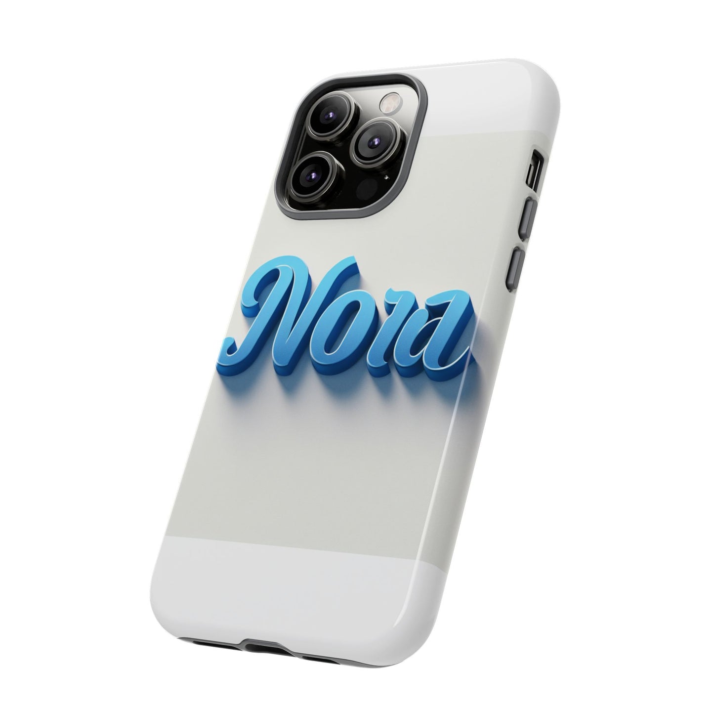 vibrant 3d text phone case in blue with retro design – stylish protection for smartphones, compatible with iphone 13, 14, 15 & 16 – all models including pro, pro max & plus