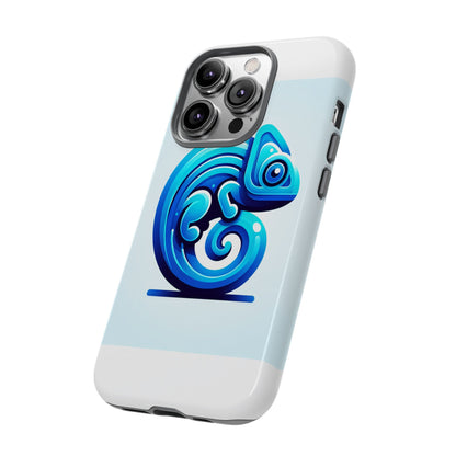 Vibrant 3D Chameleon Phone Case in Blue Retro Design for Stylish Protection – Compatible with iPhone 13, 14, 15 & 16 – all models including Pro, Pro Max & Plus