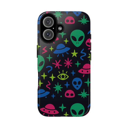Vibrant Alien Pattern Protective Phone Case with 3D Wrap Design for Unique Expression – Stylish Protection Compatible with iPhone 13, 14, 15 & 16 – All Models Including Pro, Pro Max & Plus