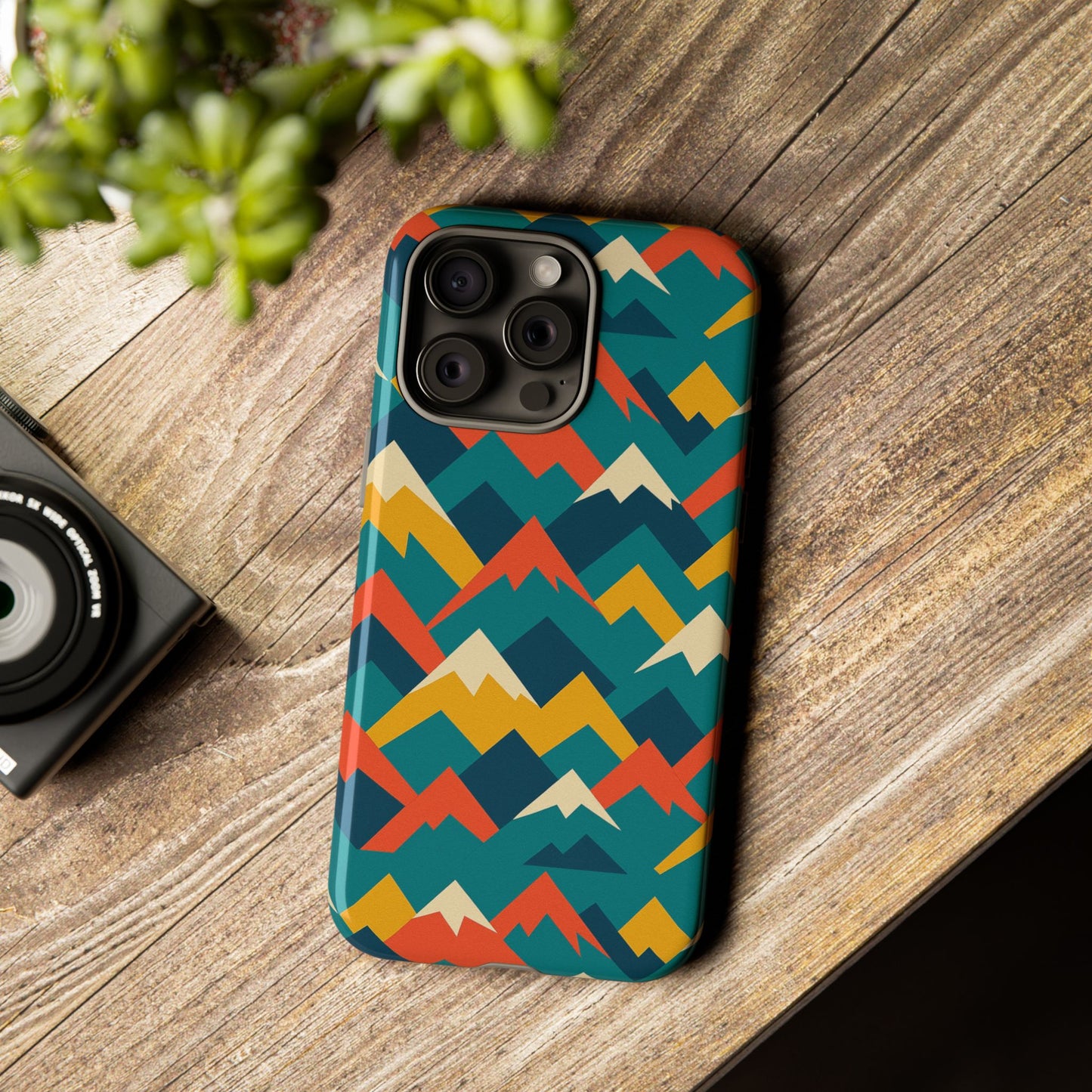 vibrant mountain pattern 3d wrap protective phone case stylish accessory for men and women compatible with iphone 13, 14, 15 & 16 – all models including pro, pro max & plus