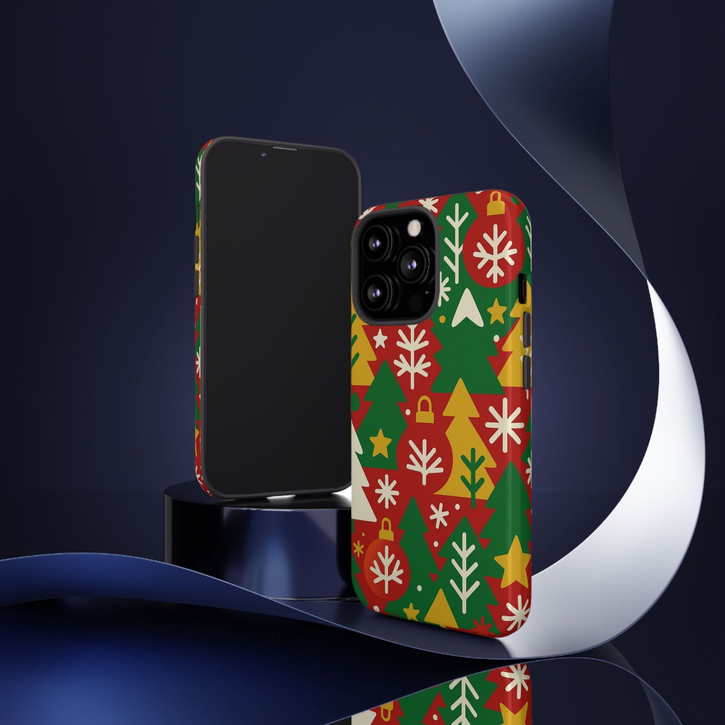 multicolour christmas tree 3d wrap phone case - fun festive holiday design for unique accessories compatible with iphone 13, 14, 15 & 16 - all models including pro, pro max & plus