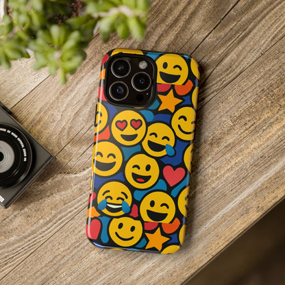 Multicolour Emoji Protective Phone Case with 3D Wrap Design Fun Accessory for Unisex Compatible with iPhone 13, 14, 15 & 16 – all models including Pro, Pro Max & Plus