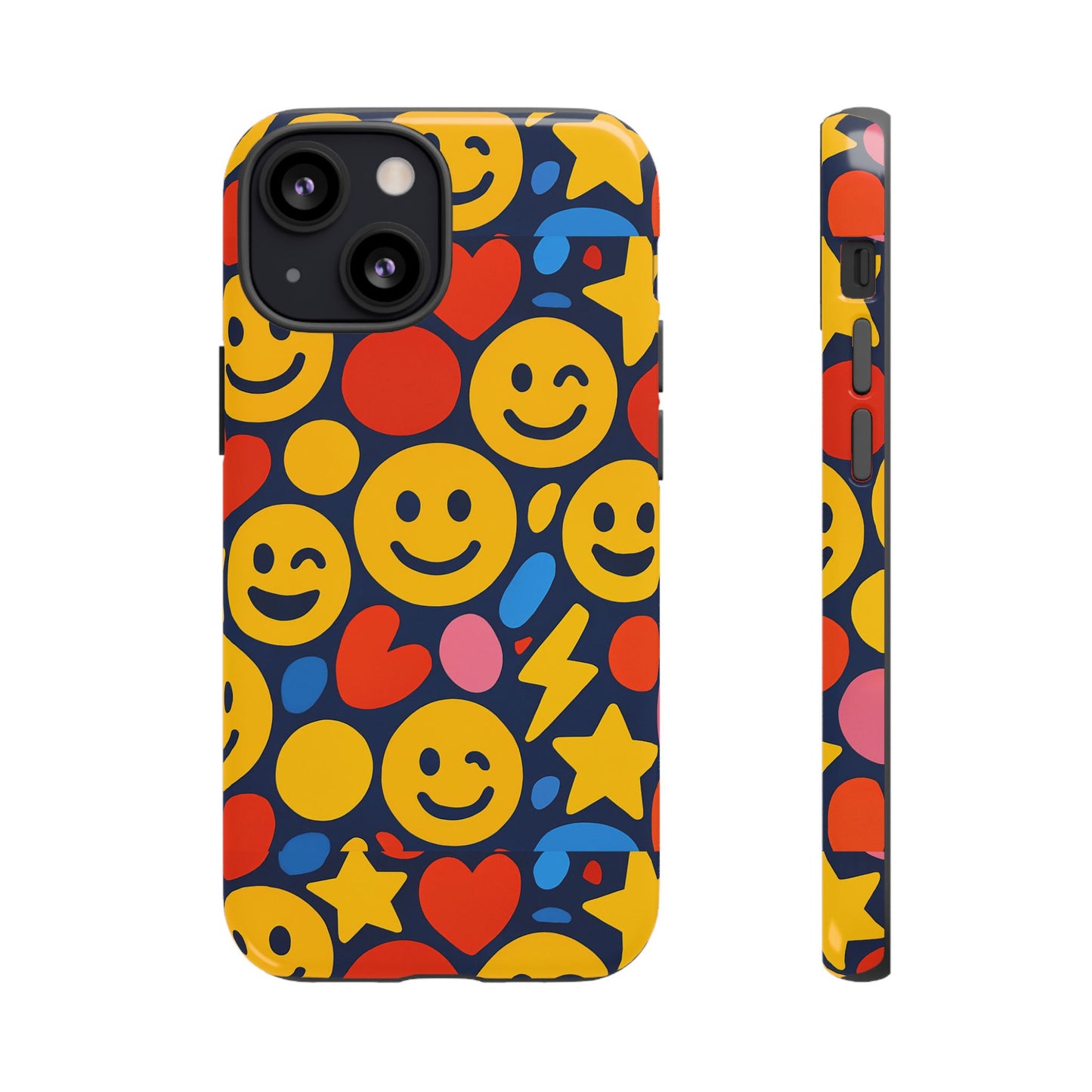multicolour 3d emoji phone case for stylish protection – fun and playful design for kids and young adults compatible with iphone 13, 14, 15 & 16 – all models including pro, pro max & plus