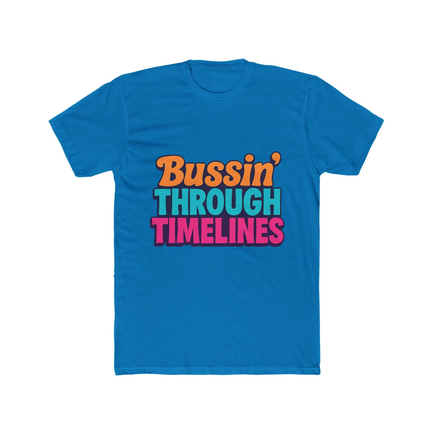 bussin' through timelines unisex t-shirt - multicolor graphic tee for men & women - casual outfit