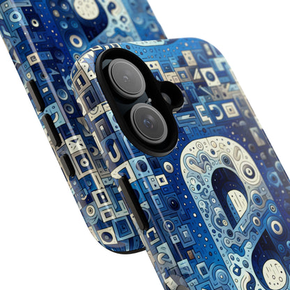 Blue Alphabet A Phone Case for Mobile Phones Durable Shockproof TPU Cover with 3D Wrap Design for Kids and Teens