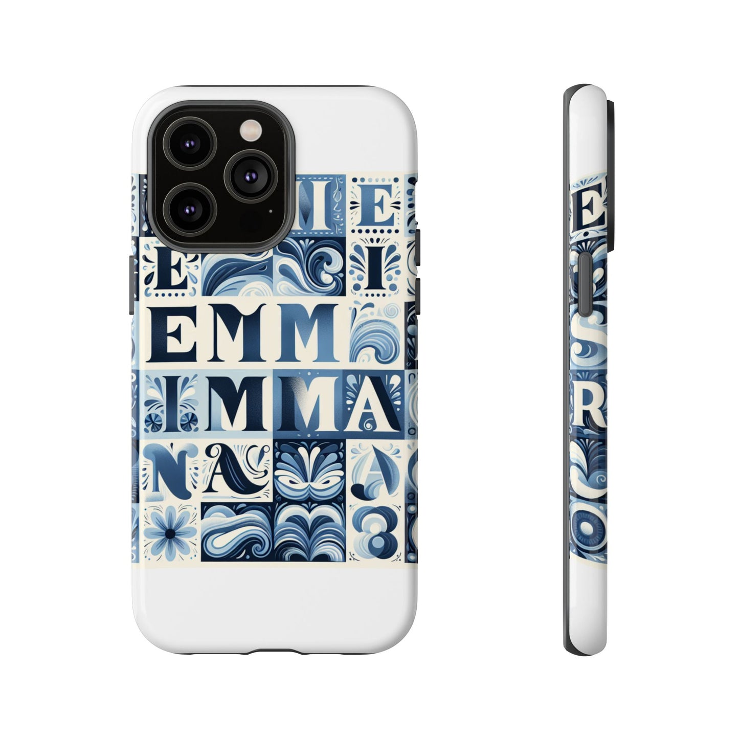 vibrant 3d alphabet design protective phone case in blue for stylish smartphone accessories compatible with iphone 13, 14, 15 & 16 – all models including pro, pro max & plus