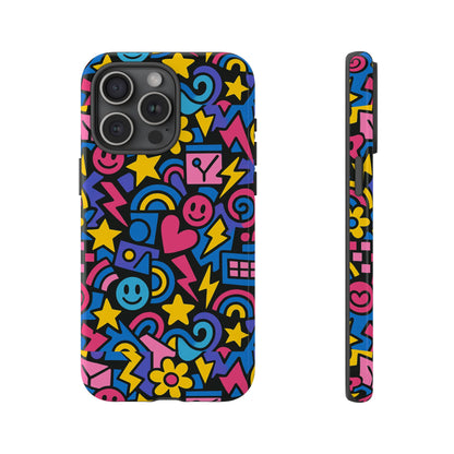 Vibrant Multicolour Cartoon Protective Phone Case – Playful 3D Design for Stylish Protection – Compatible with iPhone 13, 14, 15 & 16 – all models including Pro, Pro Max & Plus