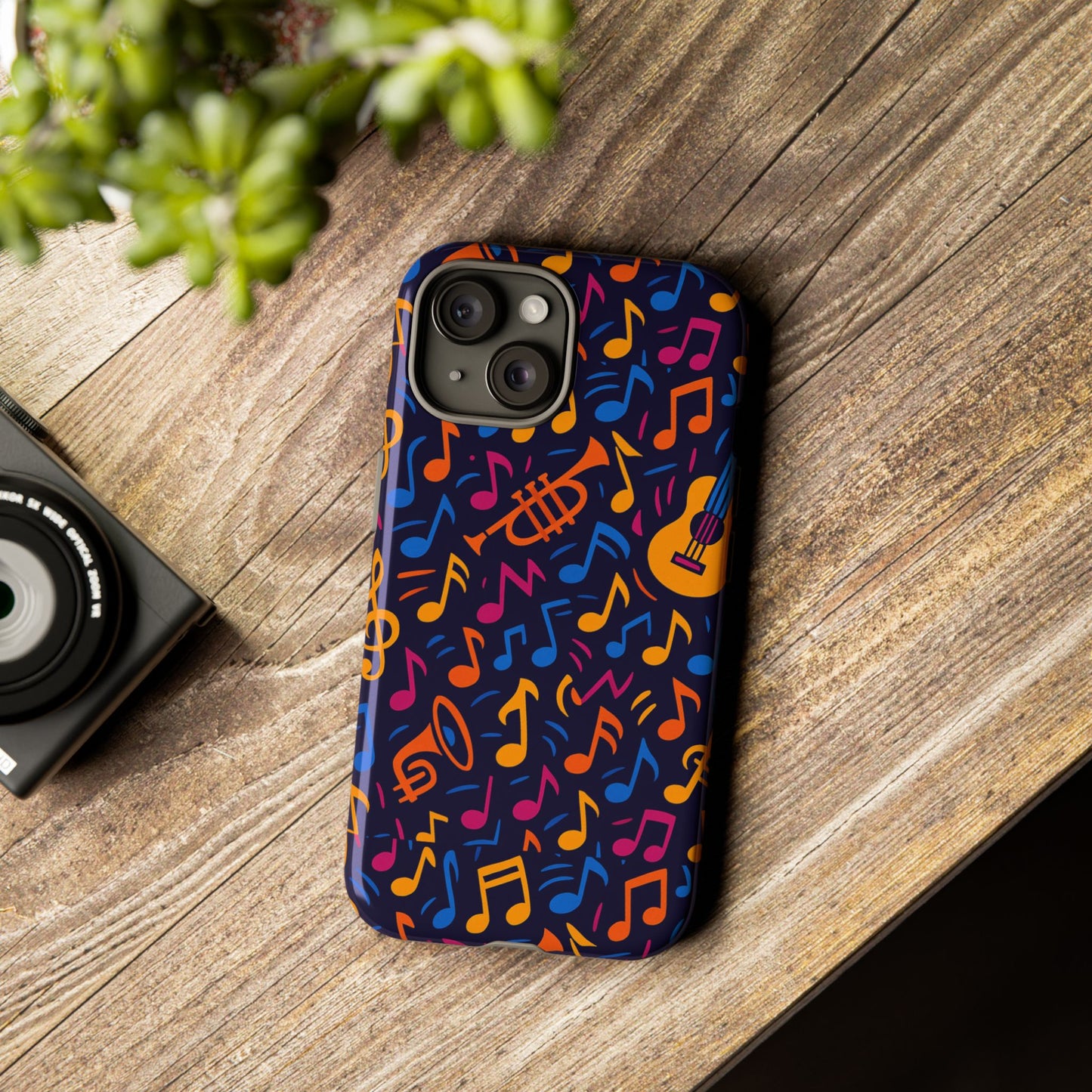 multicolour music themed protective phone case with 3d design for stylish protection – compatible with iphone 13, 14, 15 & 16 – all models including pro, pro max & plus