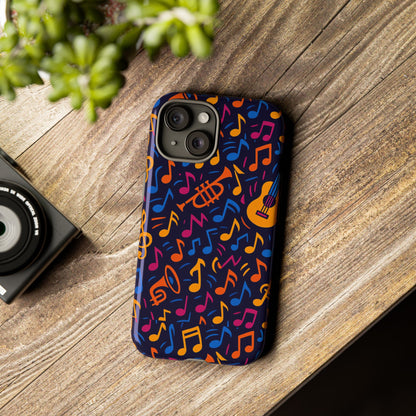 Multicolour Music Themed Protective Phone Case with 3D Design for Stylish Protection – Compatible with iPhone 13, 14, 15 & 16 – All Models Including Pro, Pro Max & Plus
