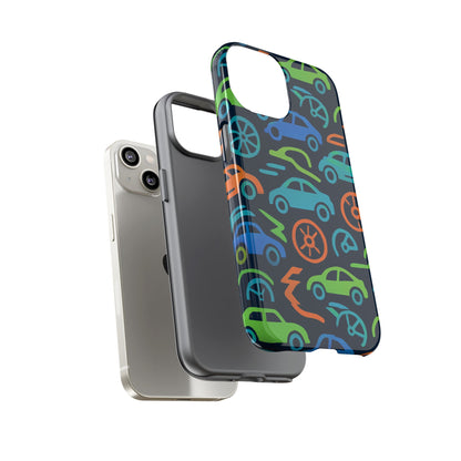 Vibrant 3D Car Design Protective Phone Case for Kids and Teens - Playful Multicolour Style - Stylish Protection for Everyday Use - Compatible with iPhone 13, 14, 15 & 16 – all models including Pro, Pro Max & Plus