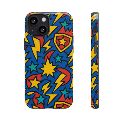 Multicolour Superhero Phone Case with 3D Design for Playful Protection Compatible with iPhone 13, 14, 15 & 16 – all models including Pro, Pro Max & Plus