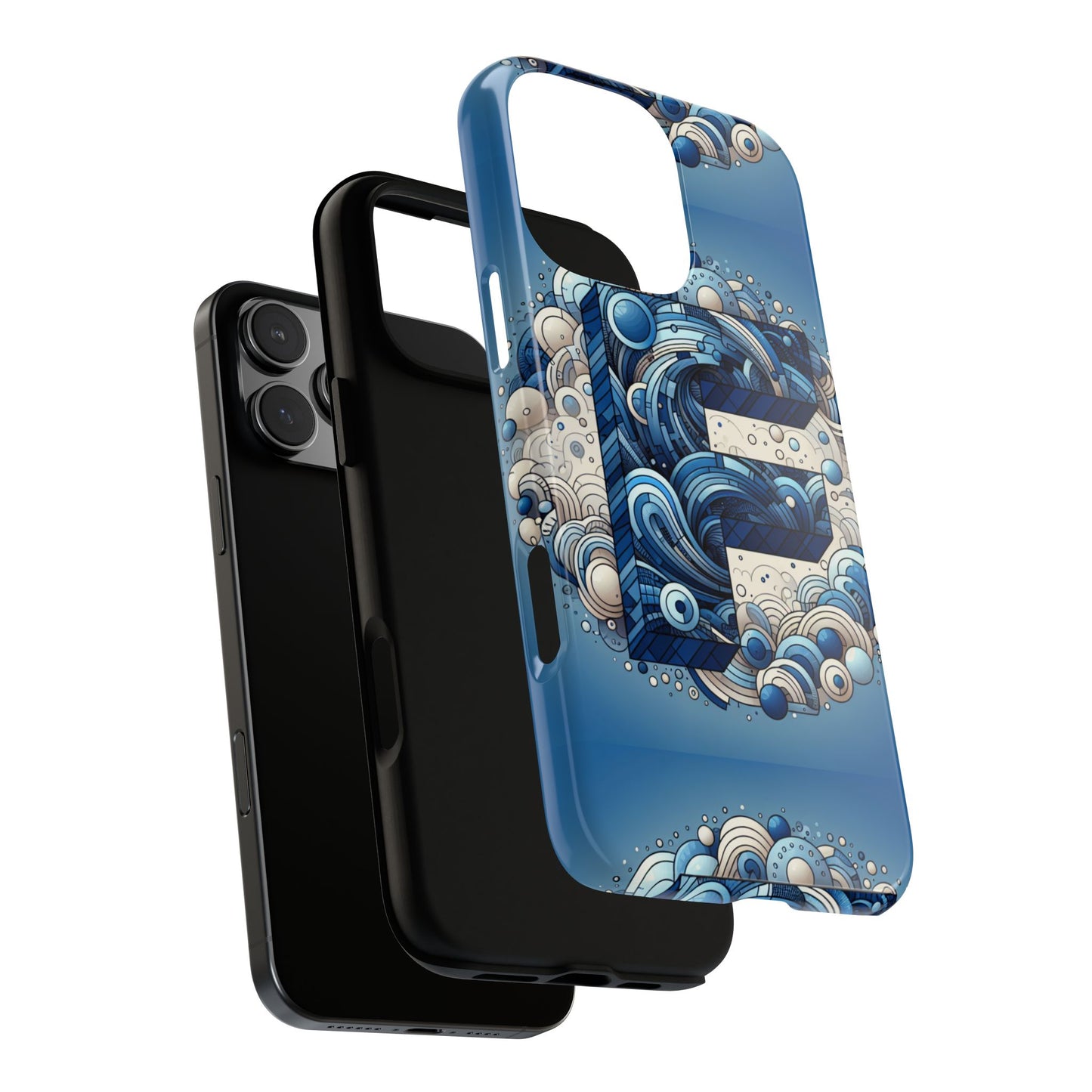 blue alphabet f phone case for iphone and android durable shockproof cover with 3d wrap design and uv protection
