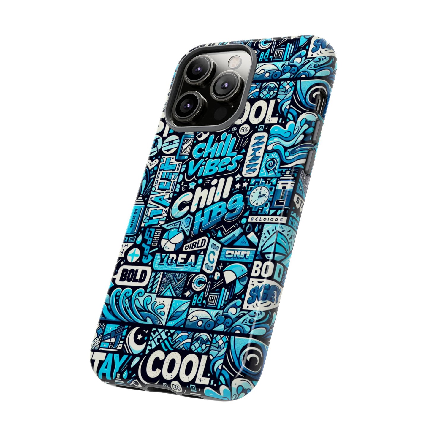 vibrant 3d wrap protective phone case with colourful chill vibes design – unique style accessory for self-expression compatible with iphone 13, 14, 15 & 16 – all models including pro, pro max & plus