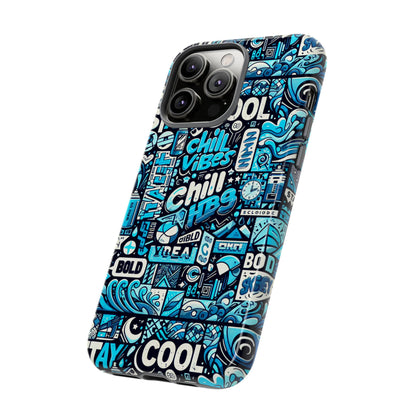 Vibrant 3D Wrap Protective Phone Case with Colourful Chill Vibes Design – Unique Style Accessory for Self-Expression Compatible with iPhone 13, 14, 15 & 16 – all models including Pro, Pro Max & Plus