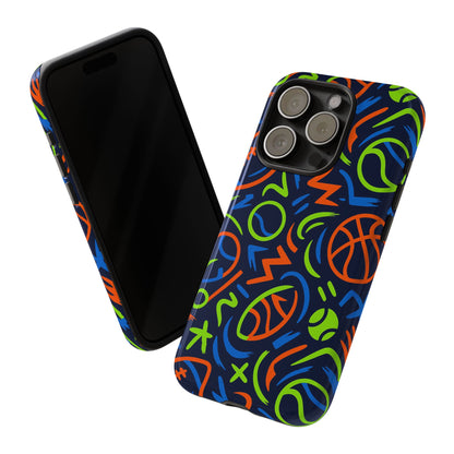 Vibrant 3D Wrap Protective Phone Case with Colourful Sports Design for Unique Style and Expression Compatible with iPhone 13, 14, 15 & 16 – all models including Pro, Pro Max & Plus