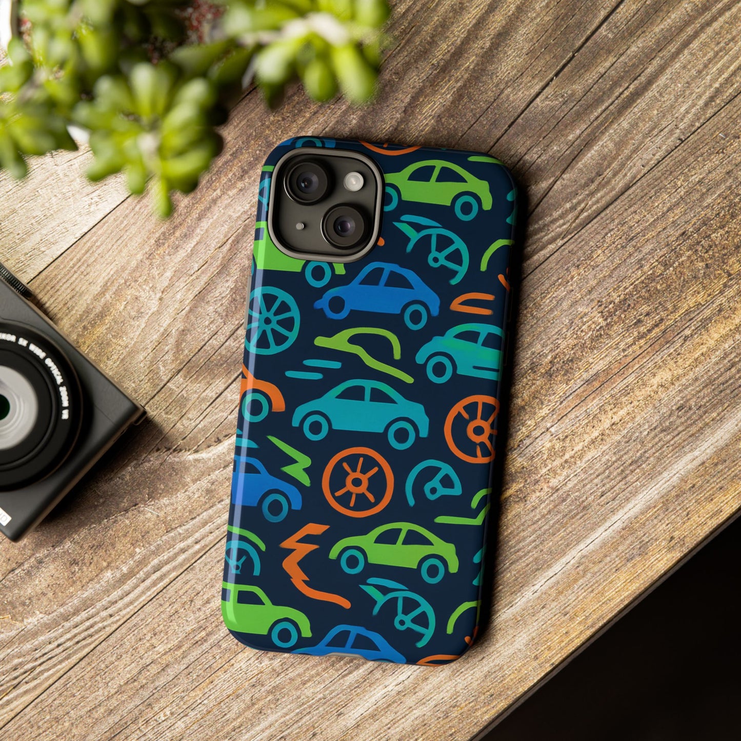 vibrant 3d car design protective phone case for kids and teens - playful multicolour style - stylish protection for everyday use - compatible with iphone 13, 14, 15 & 16 – all models including pro, pro max & plus