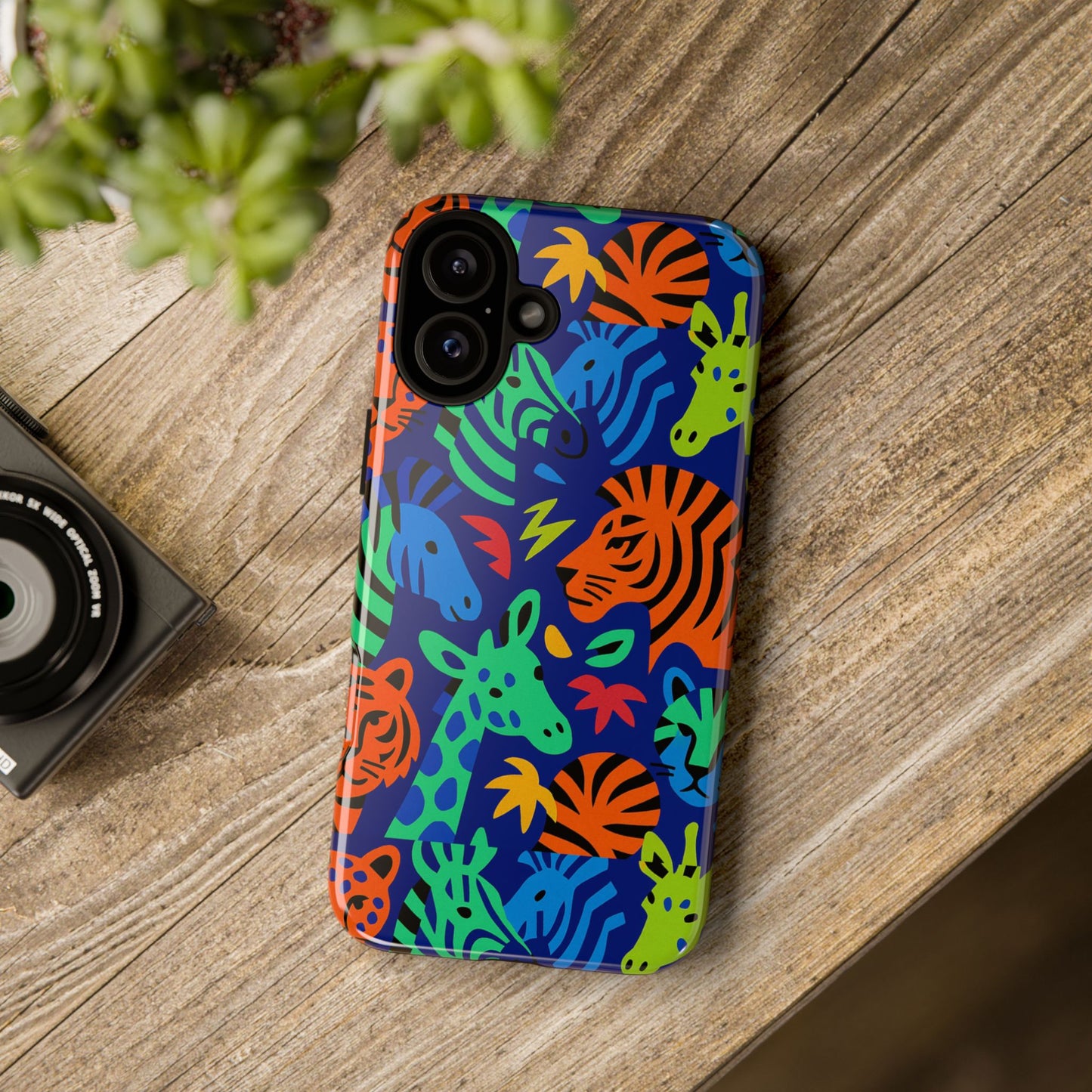 vibrant animal print 3d wrap protective phone case stylish accessory for men and women compatible with iphone 13, 14, 15 & 16 – all models including pro, pro max & plus