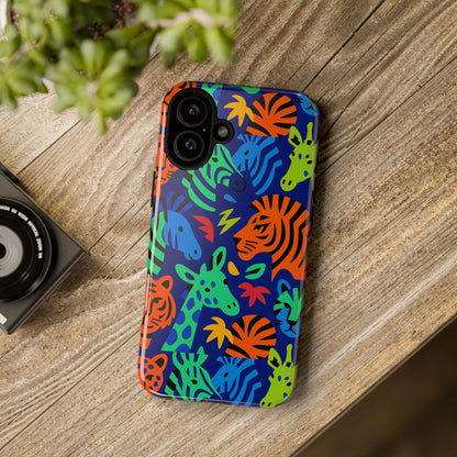 Vibrant Animal Print 3D Wrap Protective Phone Case Stylish Accessory for Men and Women Compatible with iPhone 13, 14, 15 & 16 – All Models Including Pro, Pro Max & Plus