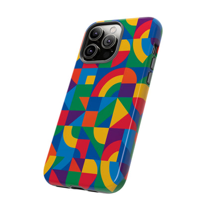 Vibrant 3D Geometric Phone Case with Bold Design Stylish Protection Accessory Compatible with iPhone 13, 14, 15 & 16 – all models including Pro, Pro Max & Plus