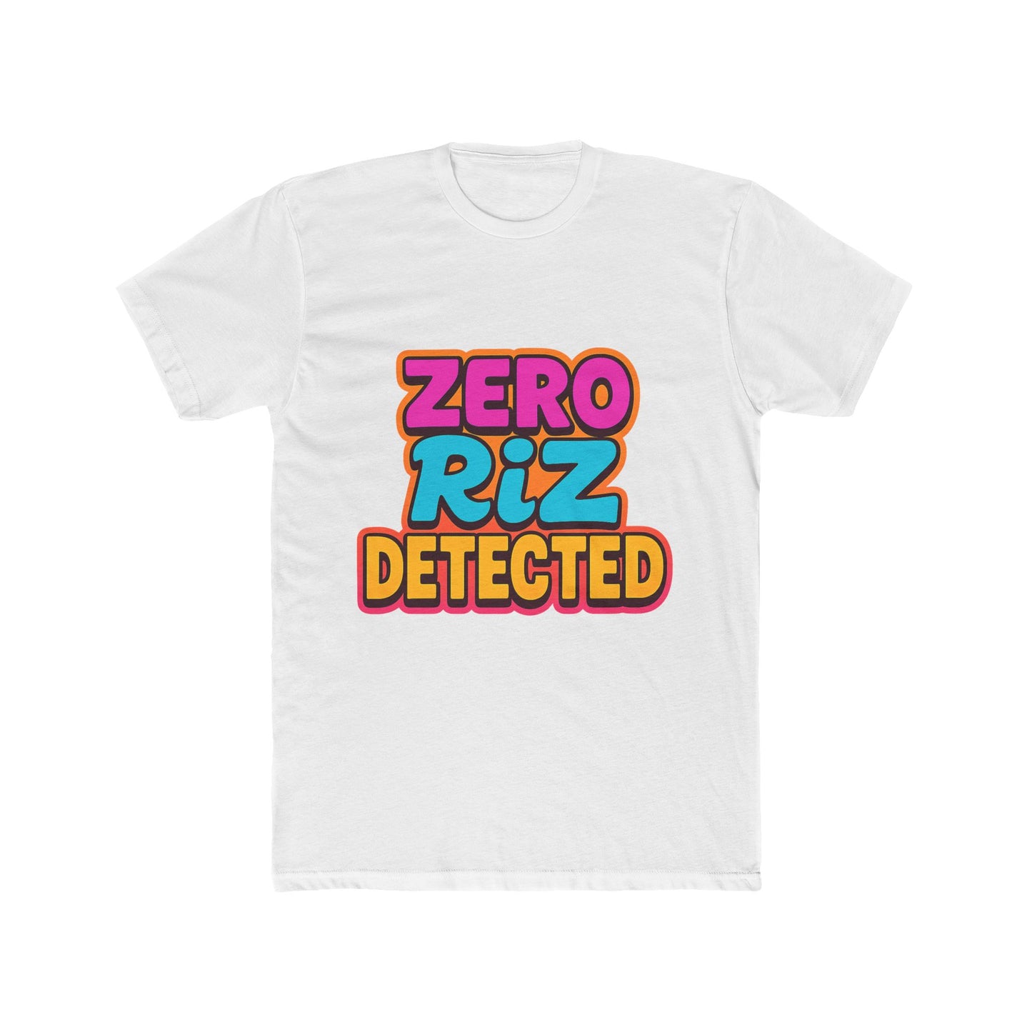 zero riz detected meme unisex t-shirt - multicolor graphic tee, funny internet slang t-shirt, trendy casual wear