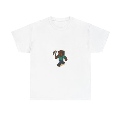 Unisex Heavy Cotton Tee - Retro Gamer Shirt with Pixelated Character for Gaming Enthusiasts and Casual Wear