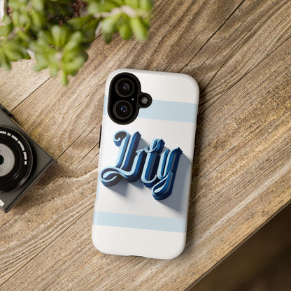 Vibrant 3D Blue Alphabet Protective Phone Case Stylish Accessory for Creative Individuals Compatible with iPhone 13, 14, 15 & 16 – all models including Pro, Pro Max & Plus