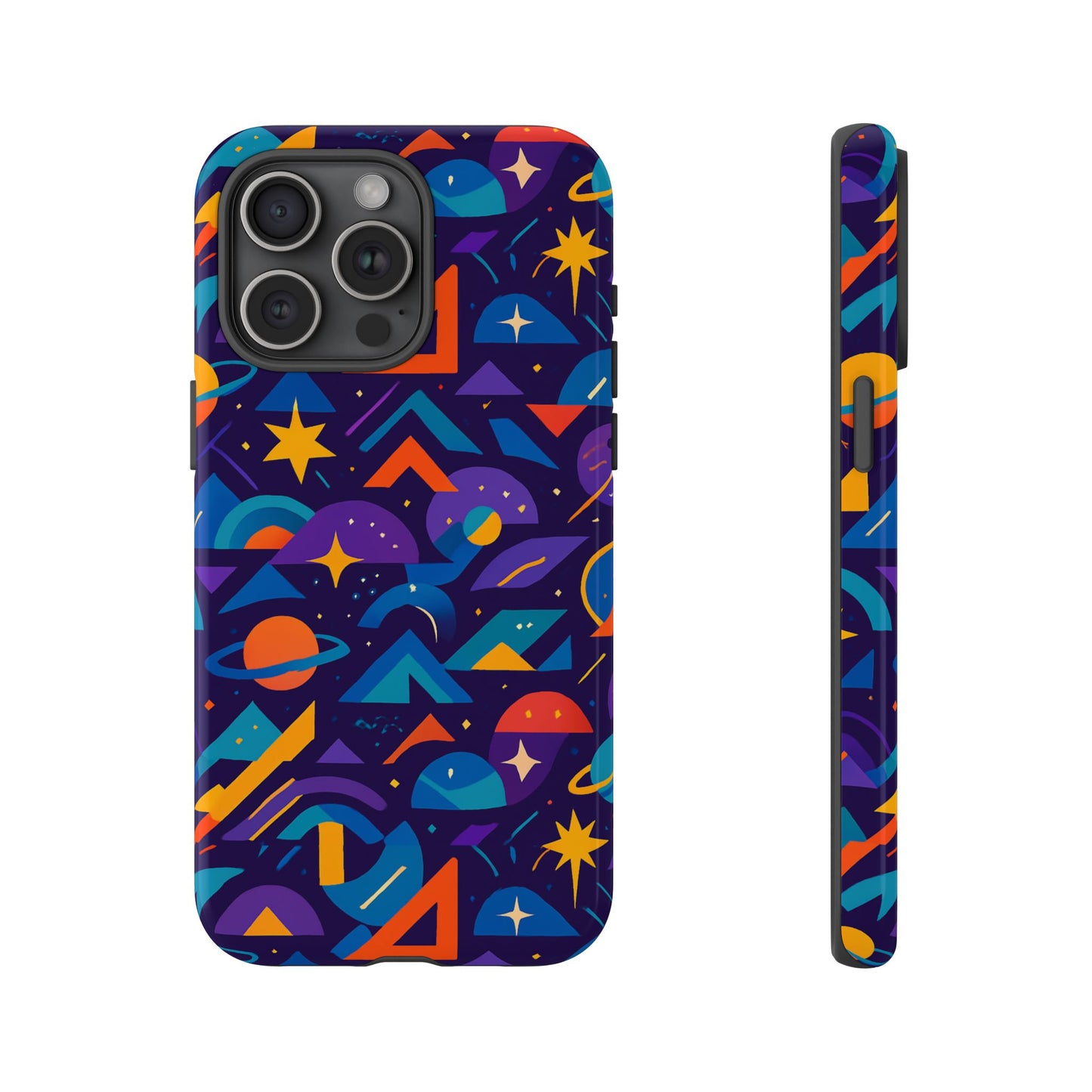 vibrant geometric 3d wrap protective phone case for unique accessories lovers compatible with iphone 13, 14, 15 & 16 – all models including pro, pro max & plus