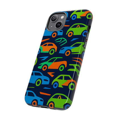 Vibrant 3D Car Pattern Protective Phone Case for Expressive Individuals Stylish Accessory Compatible with iPhone 13, 14, 15 & 16 – all models including Pro, Pro Max & Plus