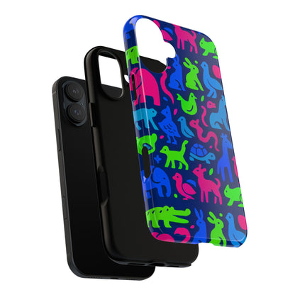 Vibrant Animal Print Phone Case with 3D Design for Stylish Protection Compatible with iPhone 13, 14, 15 & 16 – all models including Pro, Pro Max & Plus