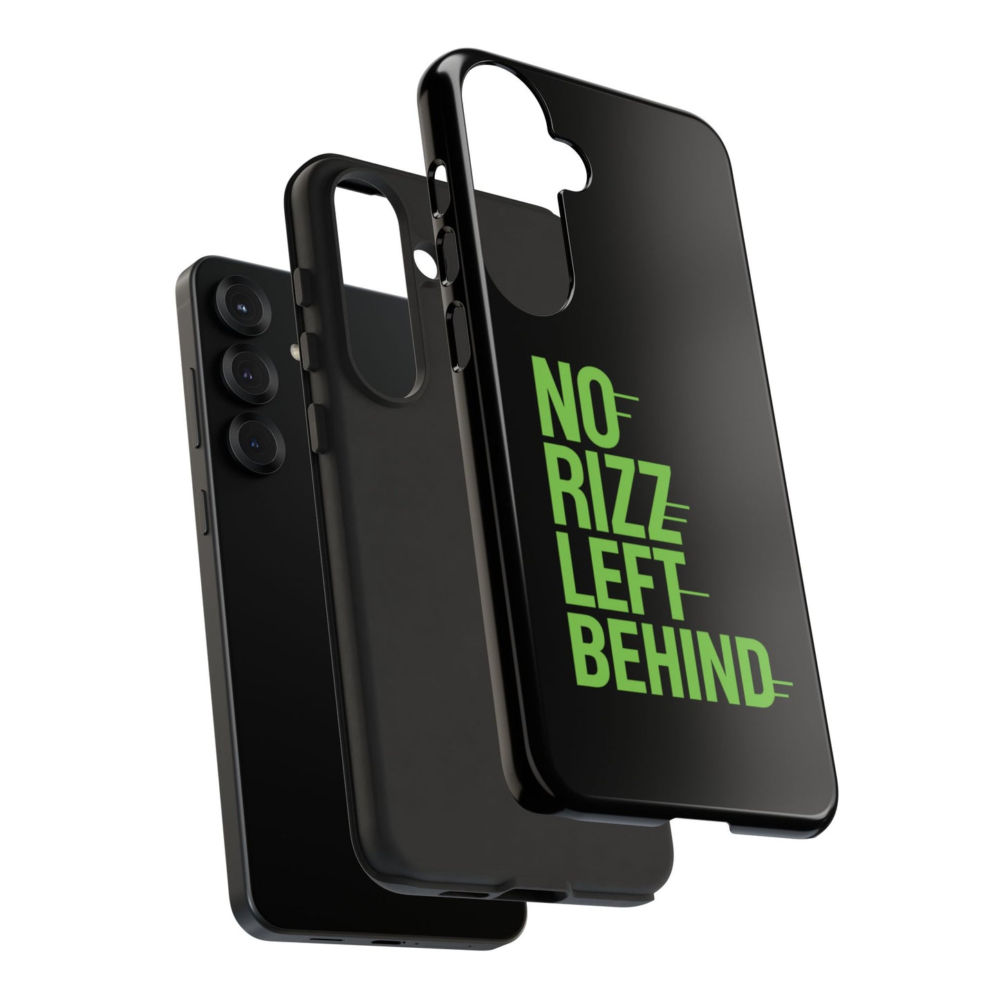 tough phone case - no rizz left behind, durable protection, shock absorbent, stylish design, perfect gift for adults, supports wireless charging, uv protected, lightweight accessory
