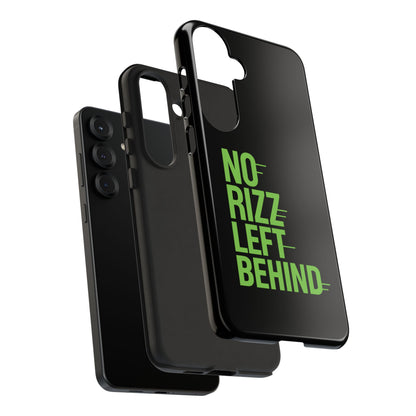 Tough Phone Case - No Rizz Left Behind, Durable Protection, Shock Absorbent, Stylish Design, Perfect Gift for Adults, Supports Wireless Charging, UV Protected, Lightweight Accessory