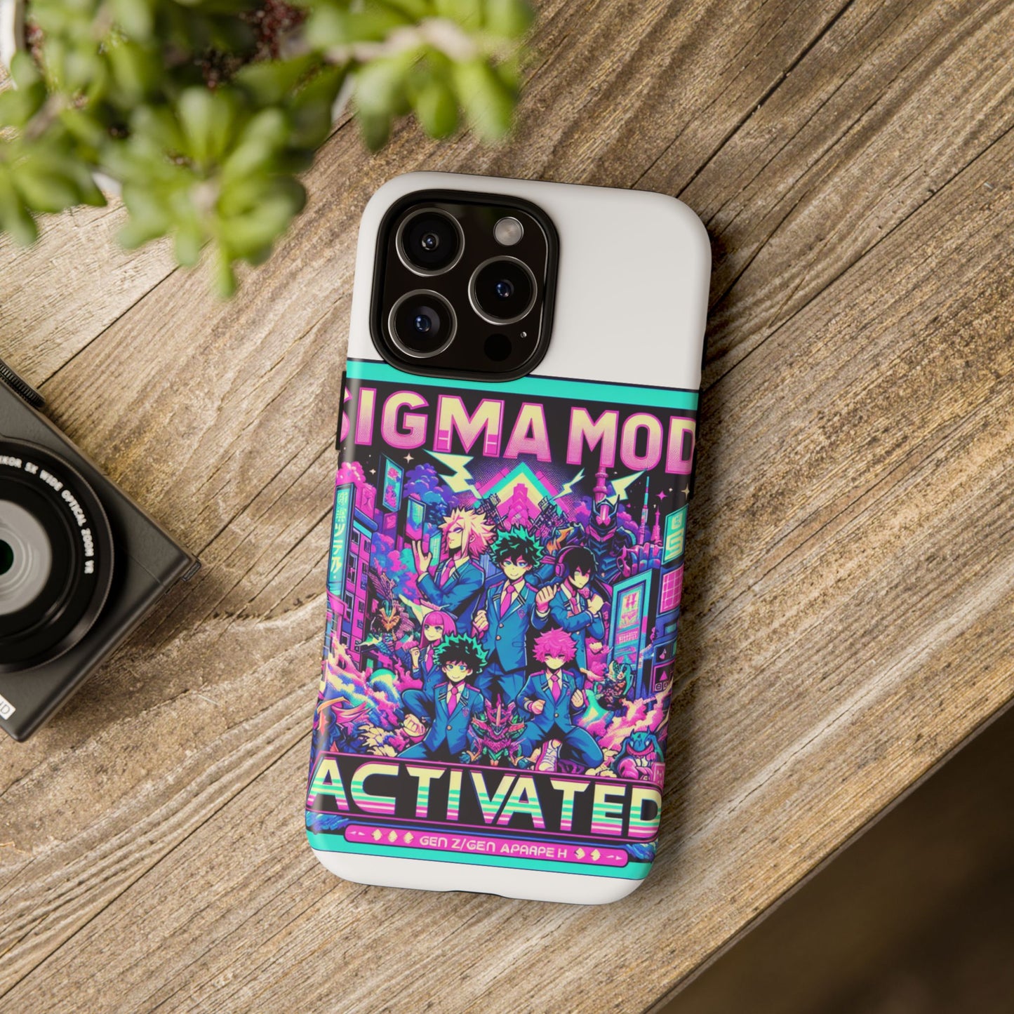 vibrant sigma mode activated protective phone case for anime lovers, 3d wrap design, durable tpu silicone, uv protected, stylish drop protection, gift for friends