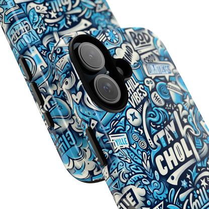 Blue Pattern Image 19 Mobile Phone Case for Kids and Teens Shockproof Protective Cover with 3D Wrap Design and UV Protection