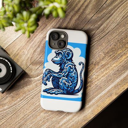 Vibrant 3D Monkey Design Phone Case in Blue – Stylish Protection for Smartphones Compatible with iPhone 13, 14, 15 & 16 – All Models Including Pro, Pro Max & Plus
