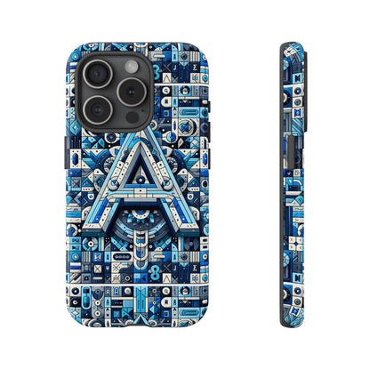 Blue Alphabet Letter A Phone Case for iPhone and Samsung Galaxy Durable Shockproof Cover with 3D Wrap Design Kids and Teenagers Gift