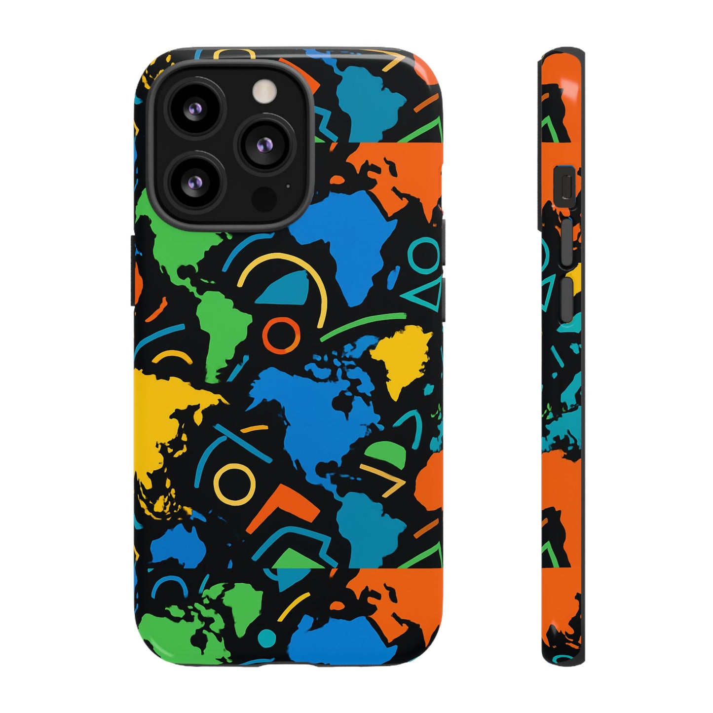 multicolour 3d geometric phone case for stylish protection and individuality compatible with iphone 13, 14, 15 & 16 – all models including pro, pro max & plus