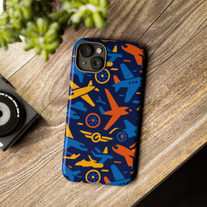 Vibrant 3D Airplane Pattern Protective Phone Case for Self-Expression and Stylish Protection Compatible with iPhone 13, 14, 15 & 16 – all models including Pro, Pro Max & Plus