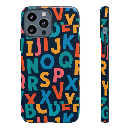 Multicolour 3D Letter Print Protective Phone Case for Creative Style and Individuality Compatible with iPhone 13, 14, 15 & 16 – all models including Pro, Pro Max & Plus