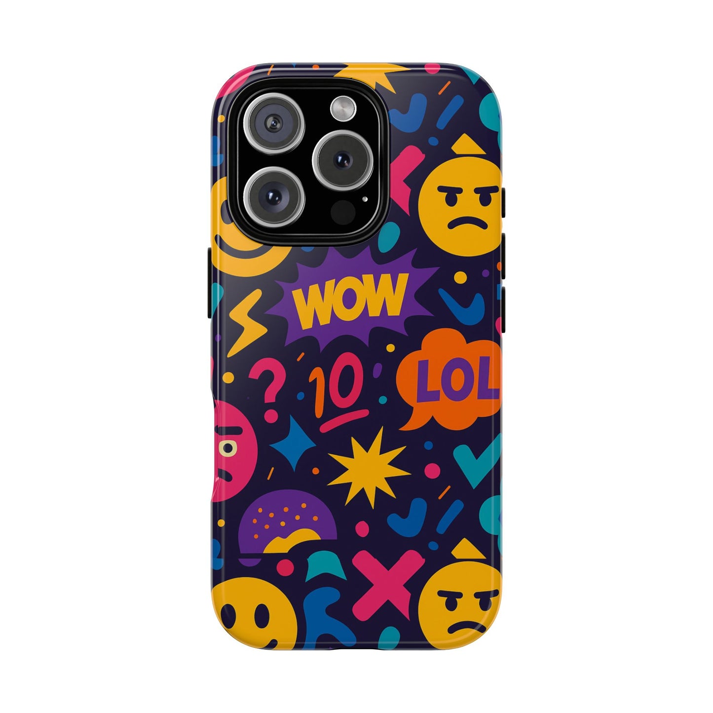 vibrant 3d emoji phone case with fun multicolour design for stylish protection compatible with iphone 13, 14, 15 & 16 – all models including pro, pro max & plus