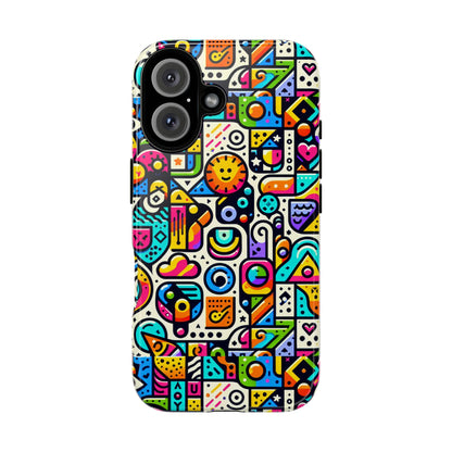Pattern Image 9 Vibrant Shockproof Phone Case for Anime and Comic Fans with Bold Geometric Design, Durable Finish, and Impact Protection Compatibility with iPhone 13, 14, 15 & 16 – all models including Pro, Pro Max & Plus