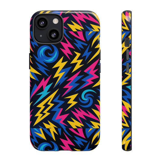 Vibrant Lightning Bolt Protective Phone Case with 3D Wrap Design for Trendy Aesthetic Accessories Compatible with iPhone 13, 14, 15 & 16 – all models including Pro, Pro Max & Plus