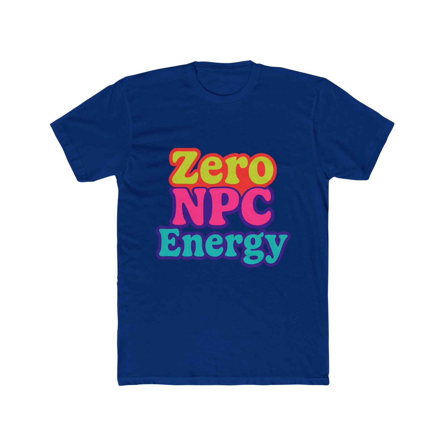 zero npc energy unisex t-shirt - multicolor 1 - ideal for gamers and video game enthusiasts