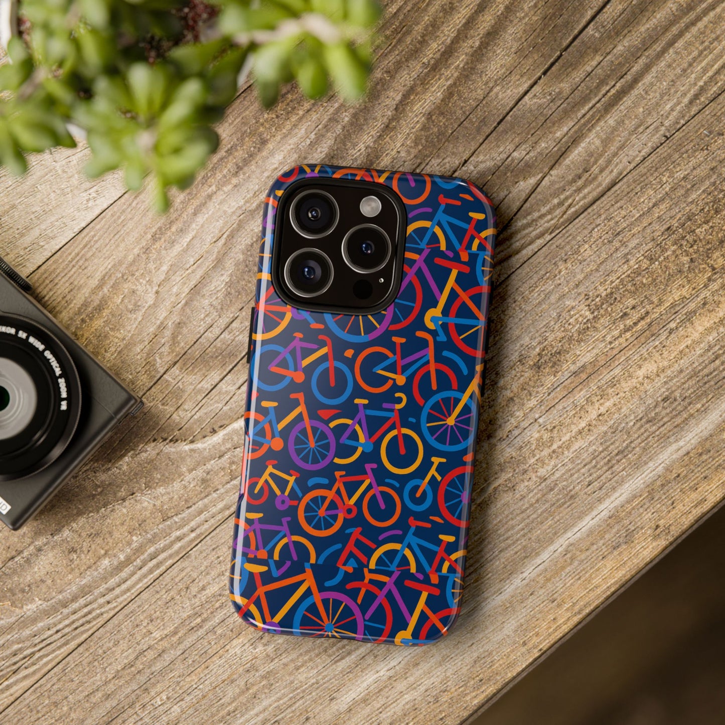 multicolour 3d bicycle pattern protective phone case stylish design for creative individuals compatible with iphone 13, 14, 15 & 16 – all models including pro, pro max & plus